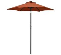 vidaXL Parasol avec éclairage LED Terracota 200x211 cm Alu