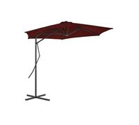 vidaXL Parasol avec mât en acier 300x230 cm rouge bordeaux