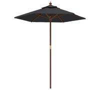 Parasol De Jardin Avec Mât En Bois 196 X 231 Cm Noir Helloshop26 02_0008342 Multicolore
