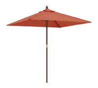 Parasol De Jardin Avec Mât En Bois 198 X 198 Cm Orange Helloshop26 02_0008363 Multicolore