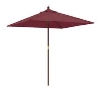 Parasol De Jardin Avec Mât En Bois 198 X 198 X 231 Cm Bordeaux Rouge Helloshop26 02_0008348 Multicolore