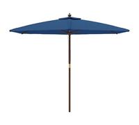 Parasol De Jardin Avec Mât En Bois 299 X 240 Cm Bleu Helloshop26 02_0008339 Multicolore