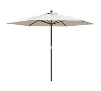 Parasol De Jardin Avec Mât En Bois 299 X 240 Cm Sable Helloshop26 02_0008354 Multicolore