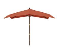 Parasol De Jardin Avec Mât En Bois 300 X 300 X 273 Cm Orange Helloshop26 02_0008365 Multicolore