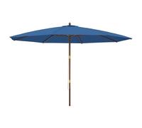 Parasol De Jardin Avec Mât En Bois 400 X 273 Cm Bleu Helloshop26 02_0008341