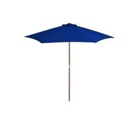 vidaXL Parasol avec mât en bois 270 cm bleu