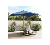 Parasol de jardin avec mât en bois bleu azuré 300x300x273 cm 363198