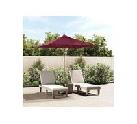 vidaXL Parasol de jardin avec mât en bois 198x198x231 cm Rouge bordeaux