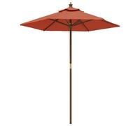 Parasol De Jardin Avec Mât En Bois Terre Cuite 196 X 231 Cm Helloshop26 02_0008362 Multicolore