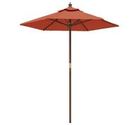 Parasol De Jardin Avec Mât En Bois Terre Cuite 196 X 231 Cm Helloshop26 02_0008362 Multicolore