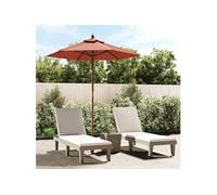 vidaXL Parasol de jardin 363164 mât en bois terre cuite 196x231 cm Marron G
