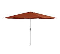 vidaXL Parasol d'extérieur 390 cm avec mât métallique Terre cuite