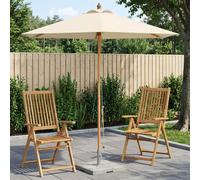 vidaXL Parasol de jardin, diamètre 270 x 248 cm, en bois d'eucalyptus massif