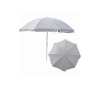 Parasol de jardin - BOTLE - D240 H230 - Polyester / structure métal - Gris - Pliant et inclinable