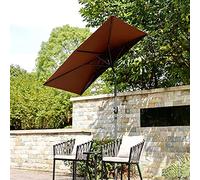 Parasol de jardin Demi Parasol Balcon Parasol extérieur Parasol avec inclinaison 6 baleines en acier Parasol rectangulaire - 200 x 100 cm - 4 couleurs (couleur : marron)