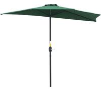 Parasol de jardin - Demi-parasol - Forme semi-circulaire - Manivelle manuelle - Toile en polyester - 269 x 138 x 236 cm - Vert
