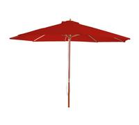 Parasol De Jardin Diamètre 3m Polyester Rouge Et Bois Pieds De Parasol Non Inclus 04_0008012 Multicolore