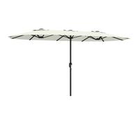 Parasol de jardin double - Outsunny - manivelle - protection UV50+ - housse de protection - polyester 180g/m² - 459 x 266 cm - crème