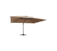 vidaXL Parapluie avec éclairage LED Mât en aluminium 400x300 cm Taupe