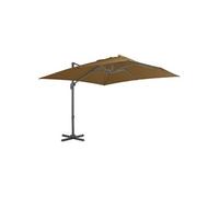 vidaXL Parapluie 300x300 cm avec mât en aluminium Taupe