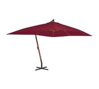 vidaXL Parapluie avec mât en bois 400x300 cm rouge bordeaux