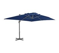 vidaXL Parapluie 4 x 3 m – mât en aluminium – bleu azur