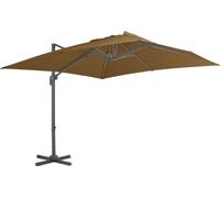 Parasol de jardin en porte-à-faux et poteau en aluminium taupe