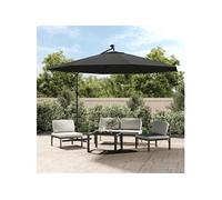 vidaXL Parapluie 350 cm avec éclairage LED et mât métallique Anthracite