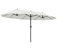 Parasol de jardin extérieur Outsunny, tissu polyester, 4,6 x 2,4 m, beige