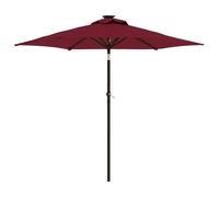 Parasol De Jardin Inclinable Avec Led 225 X 225 X 212 Cm En Polyester Bordeaux Helloshop26 02_0056372 Multicolore