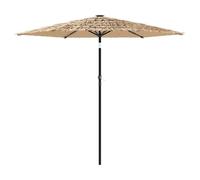Parasol De Jardin Inclinable Avec Led 268 X 268 X 226 Cm Ambiance Cosy Design Moderne En Polyester Marron Helloshop26 02_0056414 Multicolore