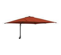 Parasol De Jardin Inclinable Moderne 248,5 X 247,5 X 160 Cm Éclairage Led Pratique En Polyester Terre Cuite Helloshop26 02_0058655 Multicolore