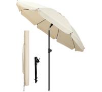 Parasol de jardin inclinable vounot® 200 cm, hauteur réglable, ancrage sol, protection UV50, sac inclus - Beige