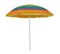 Master Grill&Party Parasol de 180 cm de diamètre, parasol de plage, parasol de balcon, Rayures multicolores., grand