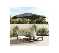 Parasol de jardin - - Mât en bois anthracite - 300x300x273 cm - Anti-UV et anti-décoloration
