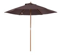Parasol de jardin Outsunny 2,5x2,3 m avec 6 baleines en bois et polyester, manivelle incluse, marron