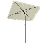 Parasol de jardin - Outsunny - droit rectangulaire inclinable polyester haute densité - métal - 2x1,3m - beige clair