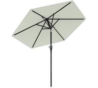 Parasol de jardin - Outsunny - hexagonal - inclinable - métal polyester haute densité 180 g/m² - Ø 2,3 x 2,16 m - crème