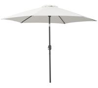 Parasol de jardin - Parasol 260x235 cm - Inclinable avec manivelle - Mât en aluminium divisible - 6 baleines en métal - Pour terrasse ou balcon - Ivoire