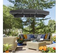 Parasol de jardin Parasol droit rectangulaire inclinable alu métal polyester haute densité 2 x 1,3 m gris