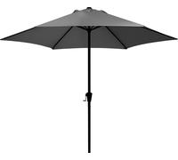 Parasol de jardin - Parasol hexagonal de marché/de table - Résistant à l'eau et à la décoloration - Mât en fer - Pour le jardin et la terrasse - Sans pied - Gris