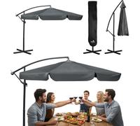 Parasol de jardin pliable 6 sections 350 cm avec housse Plonos PL-880