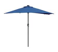 Parasol De Jardin Pliable Moderne 294 X 150 X 223 Cm Avec Guirlandes Led Salle À Manger En Polyester Azur Helloshop26 02_0058665 Multicolore
