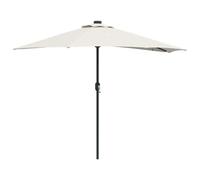 Parasol De Jardin Pliable Moderne 294 X 150 X 224 Cm Avec Éclairage Led En Polyester Sable Helloshop26 02_0058666 Multicolore