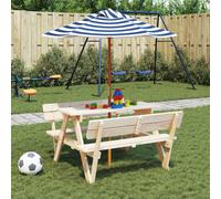 Vidaxl Parasol droit rond 120x120 cm - toile polyester mat bois Bleu bleu