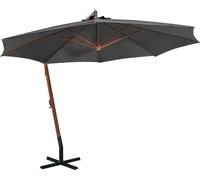 Parasol de jardin suspendu avec mât anthracite bois de sapin
