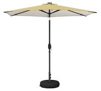 Parasol de jardin vidaXL avec lumières LED et socle, 270 x 270 cm