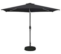 Parasol de jardin vidaXL avec lumières LED et socle, 300 x 300 cm