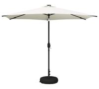 Parasol de jardin vidaXL avec lumières LED et socle, 300 x 300 cm