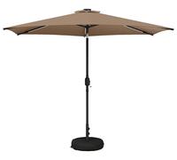 Parasol de jardin vidaXL avec lumières LED et socle, 300 x 300 cm